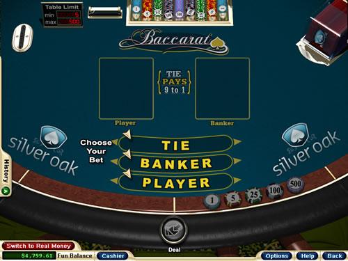 Baccarat Table Layout